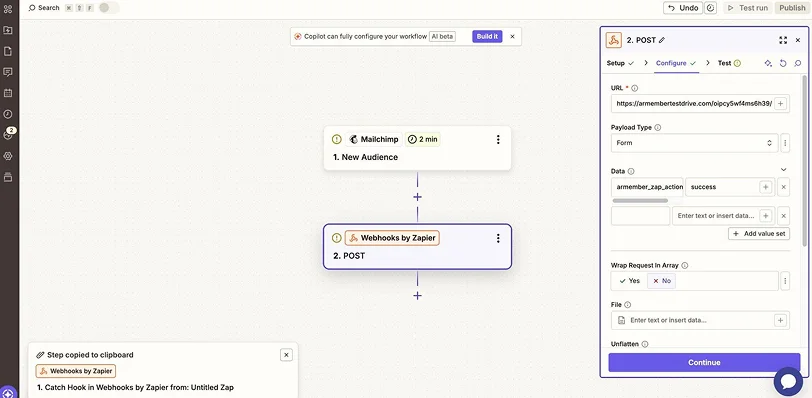 configure the webhook