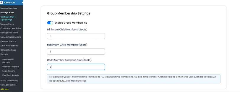 group membership settings