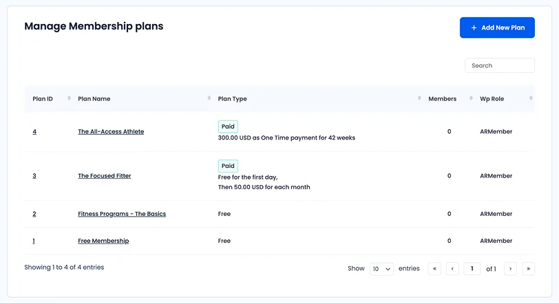 manage membership plans