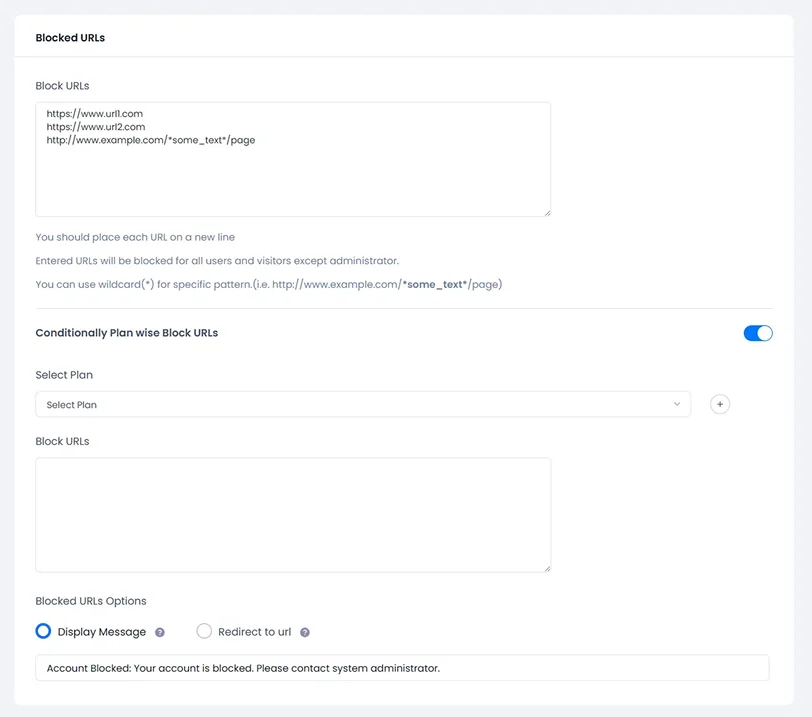 restrict access by url