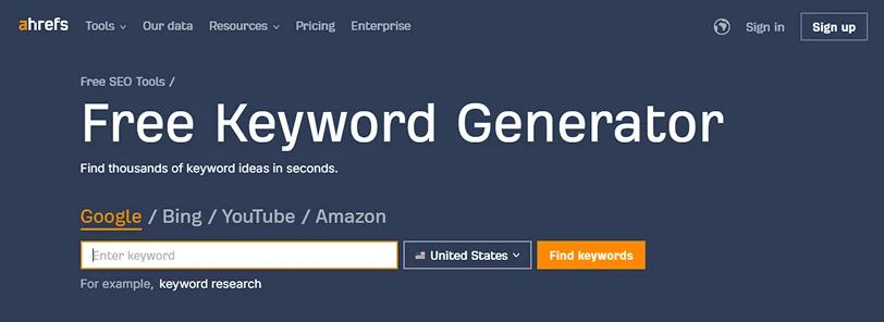 ahrefs keyword generator