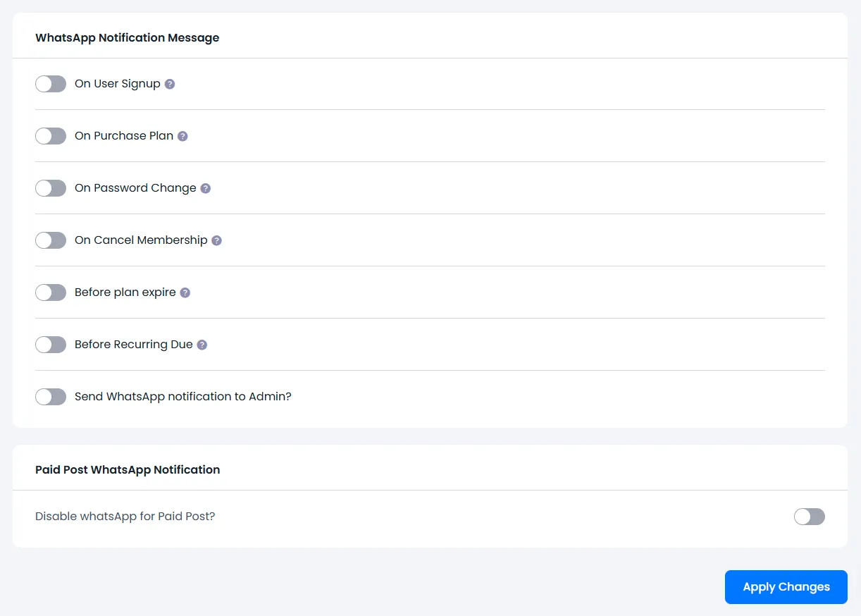 ARMember WhatsApp Notification Addon Settings
