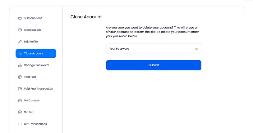 close account settings