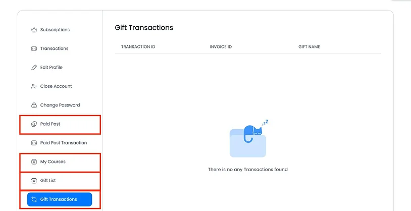 gift transactions in ARMember