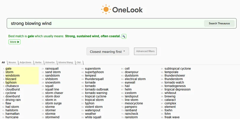OneLook Thesaurus