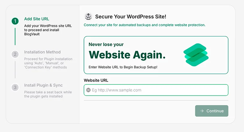 add your website url