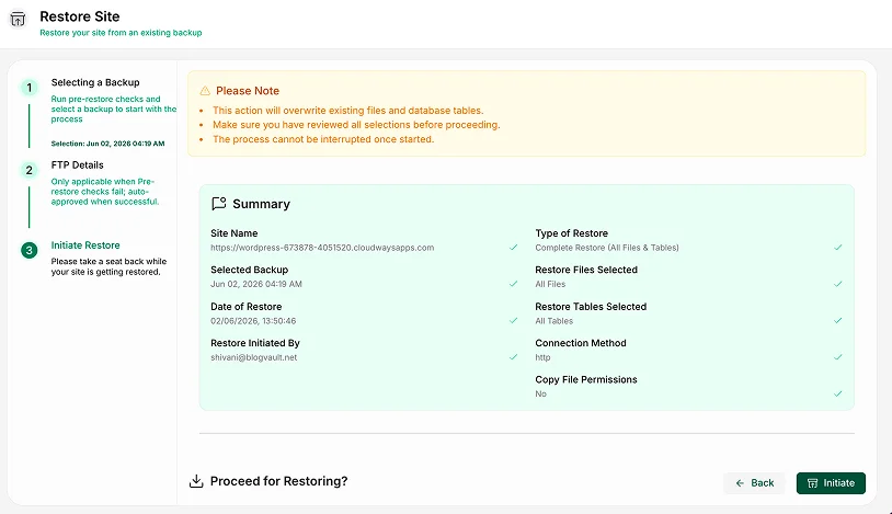 one click restore