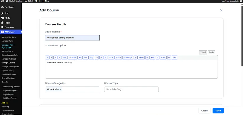 add courses