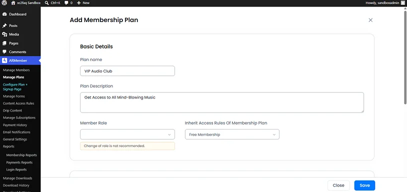 add membership plans