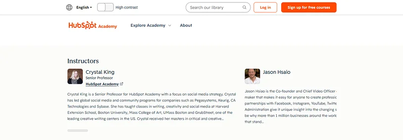 hubspot academy course creators