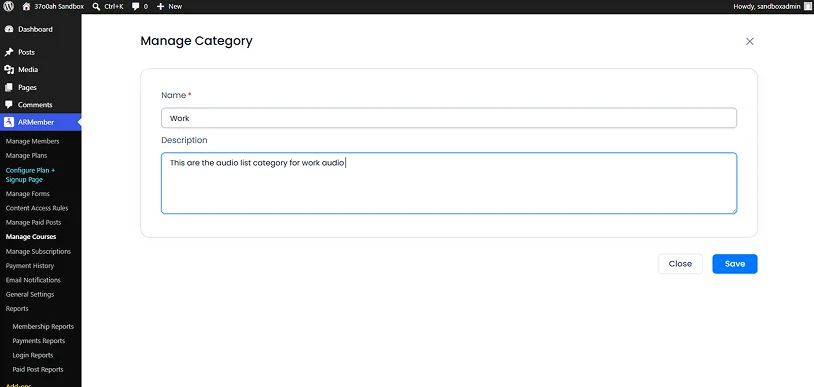 manage category