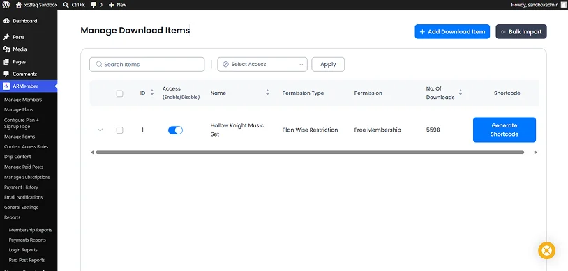 manage download items