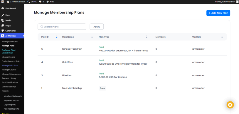 manage membership plans