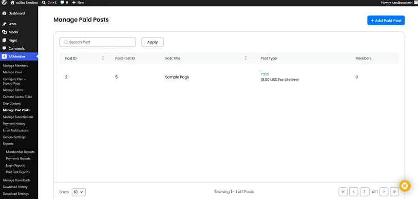 manage paid posts