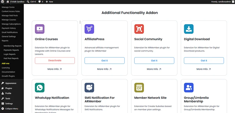 online courses addon