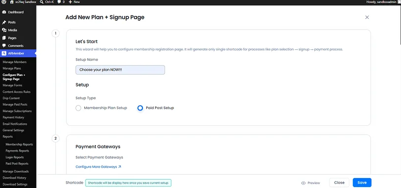 paid content setup