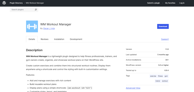 wm workout manager