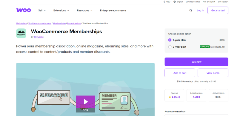 woocommerce memberships