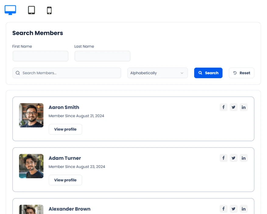 ARMember Directory Preview Template 2