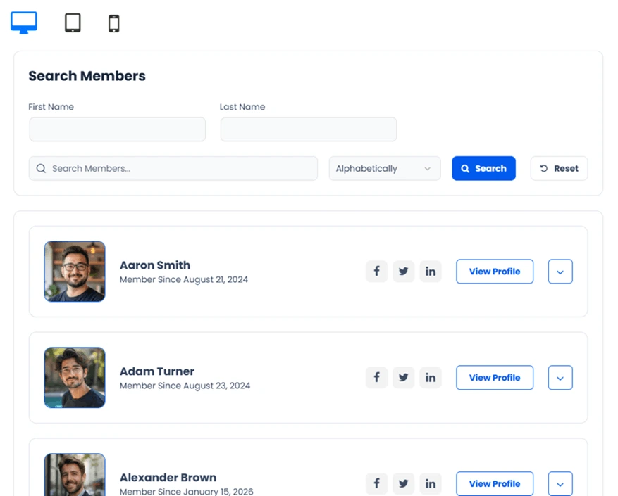 ARMember Directory Preview Template 8