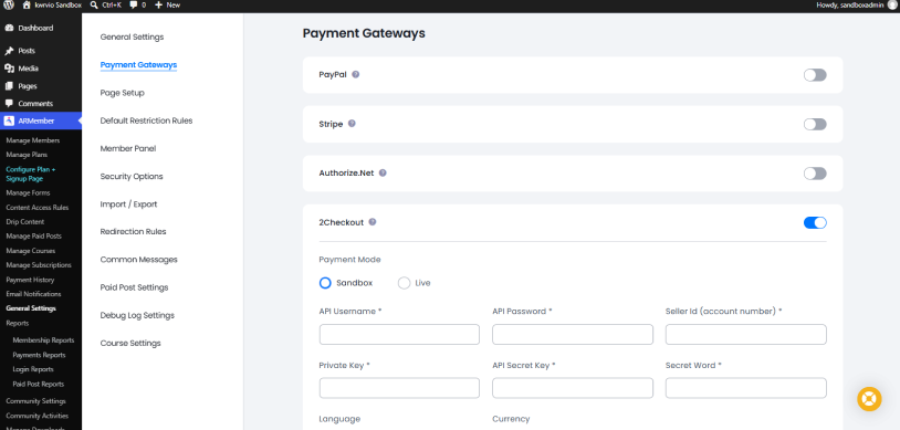 configure payment method