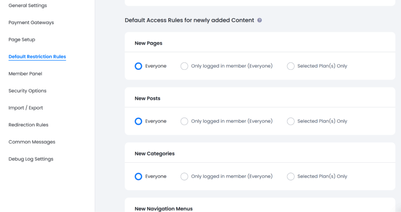 content restrictions to control access