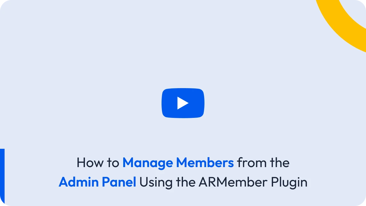 Manage Members from the Admin Panel