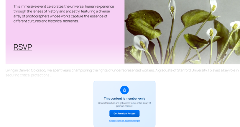 member only content access