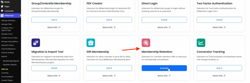 membership retention add-on