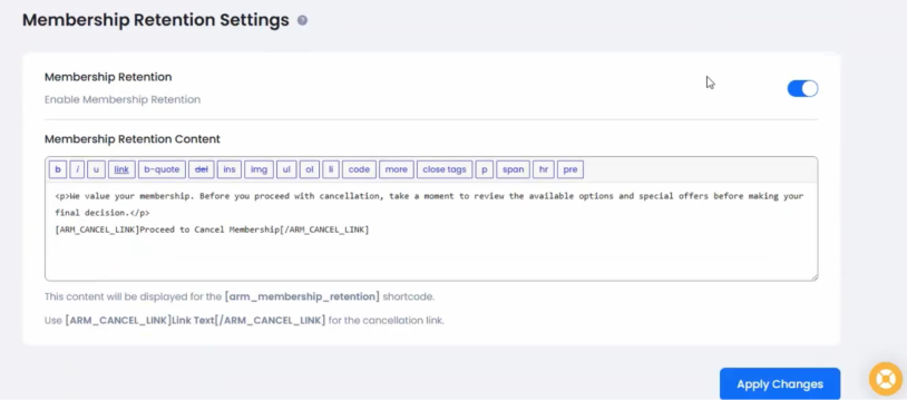 membership retention setting