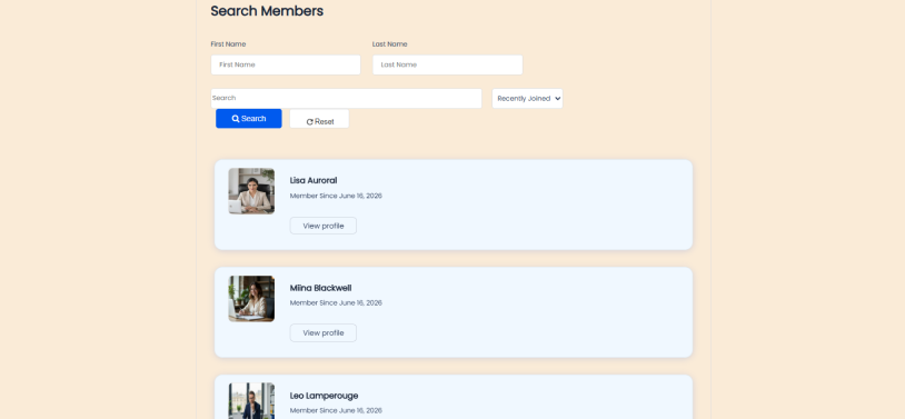 publish the member profile & directory