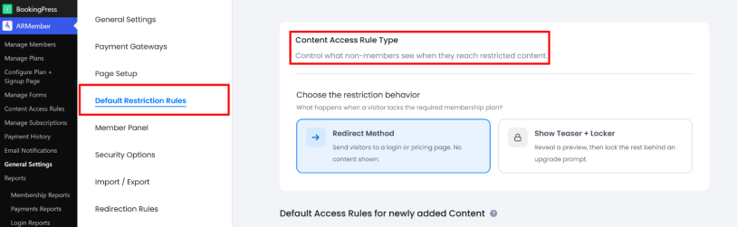 restriction rules