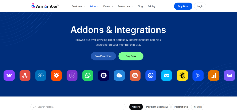 addons and integrations