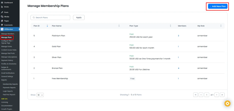 manage plans