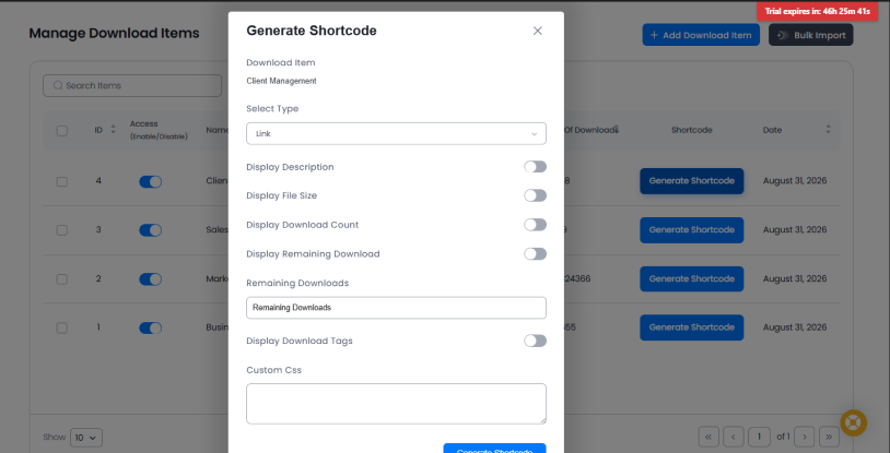 resource download shortcode