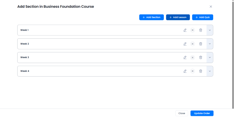 section in business foundation course