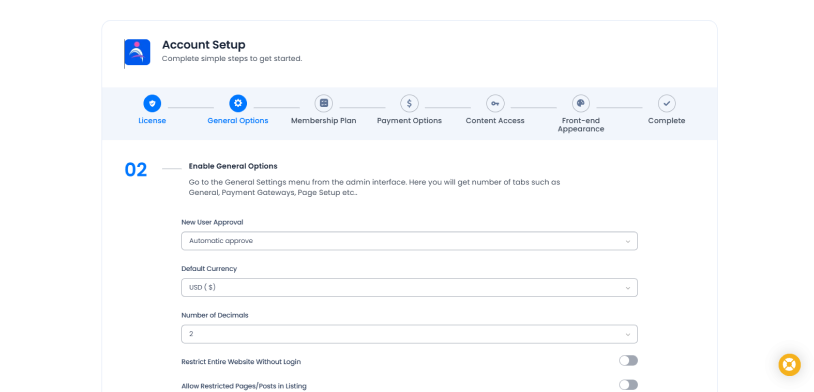 account setup