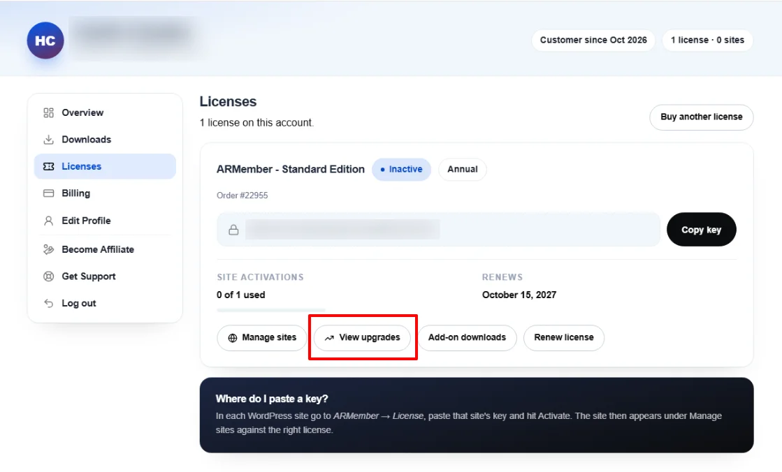 check upgrade options