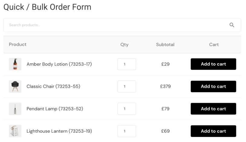 bulk order form