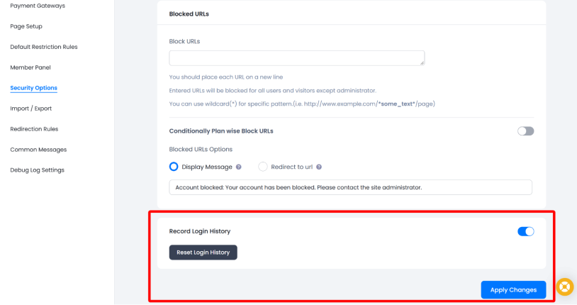 login history with Ip address